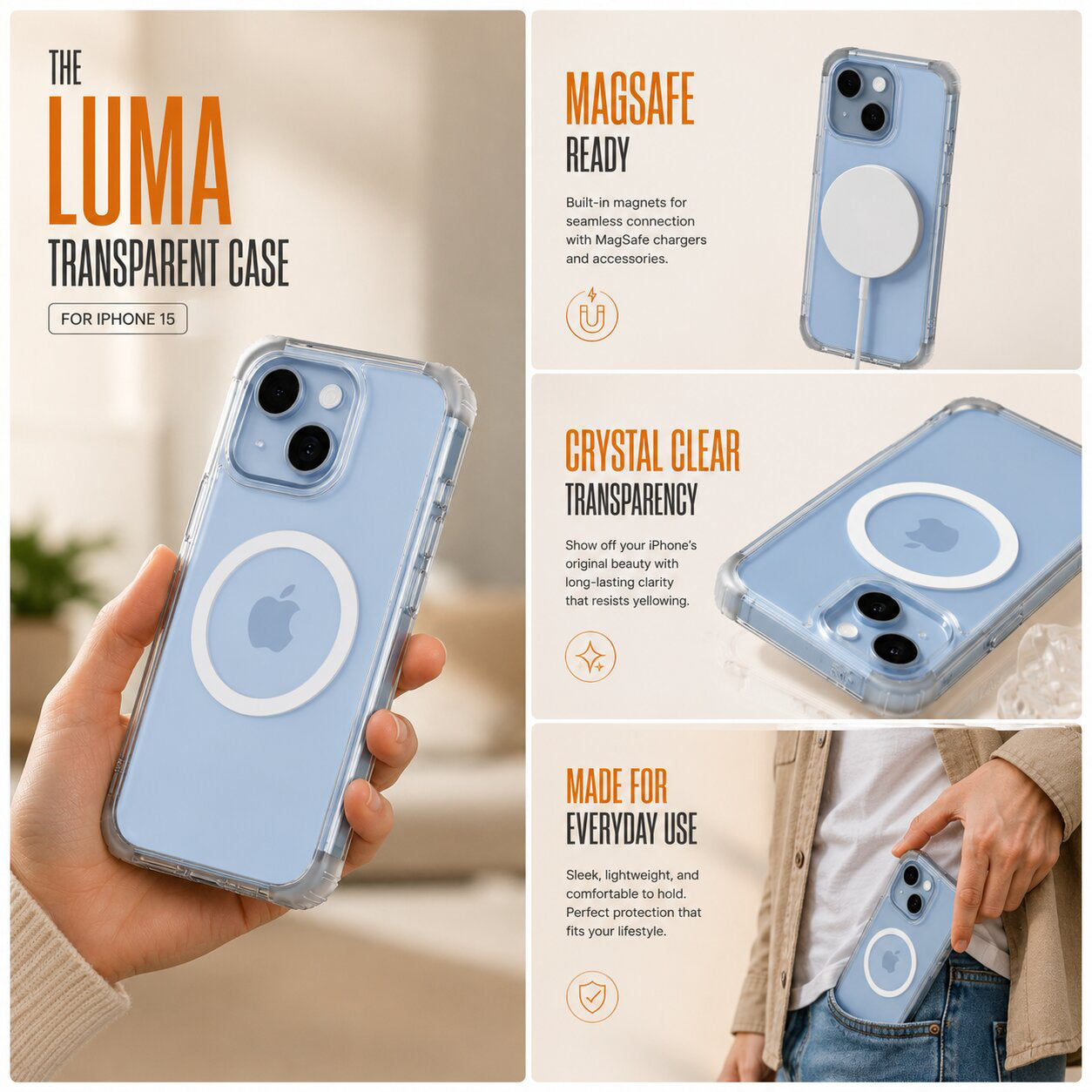 Luma Transparent Case - iPhone 15