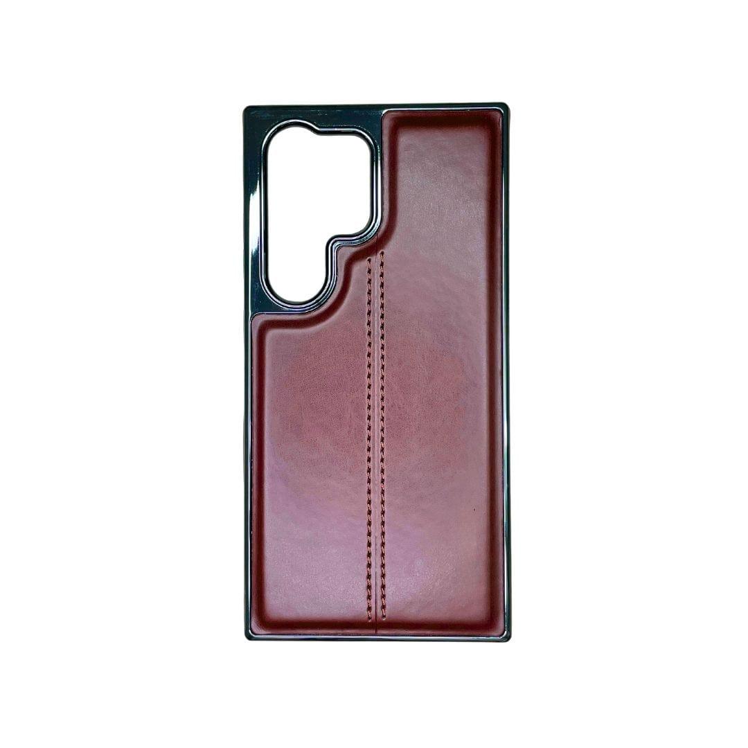 Samsung Galaxy S24 Ultra, S23 Ultra PU Leather Chrome Case Cover