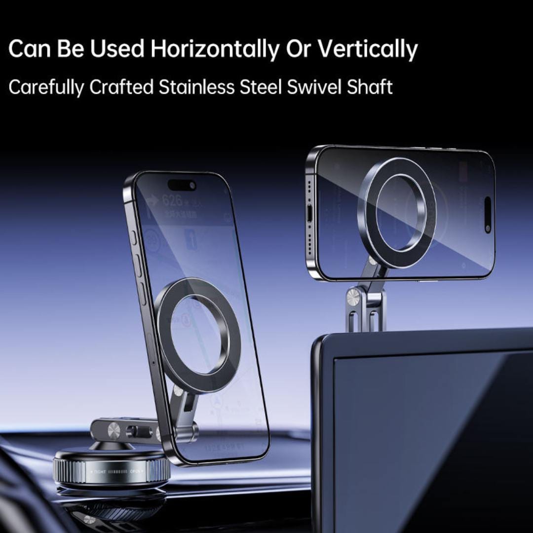 360° Rotation | Desktop & Car Phone Holder | Magnetic Vacuum Suction | Universal Fit