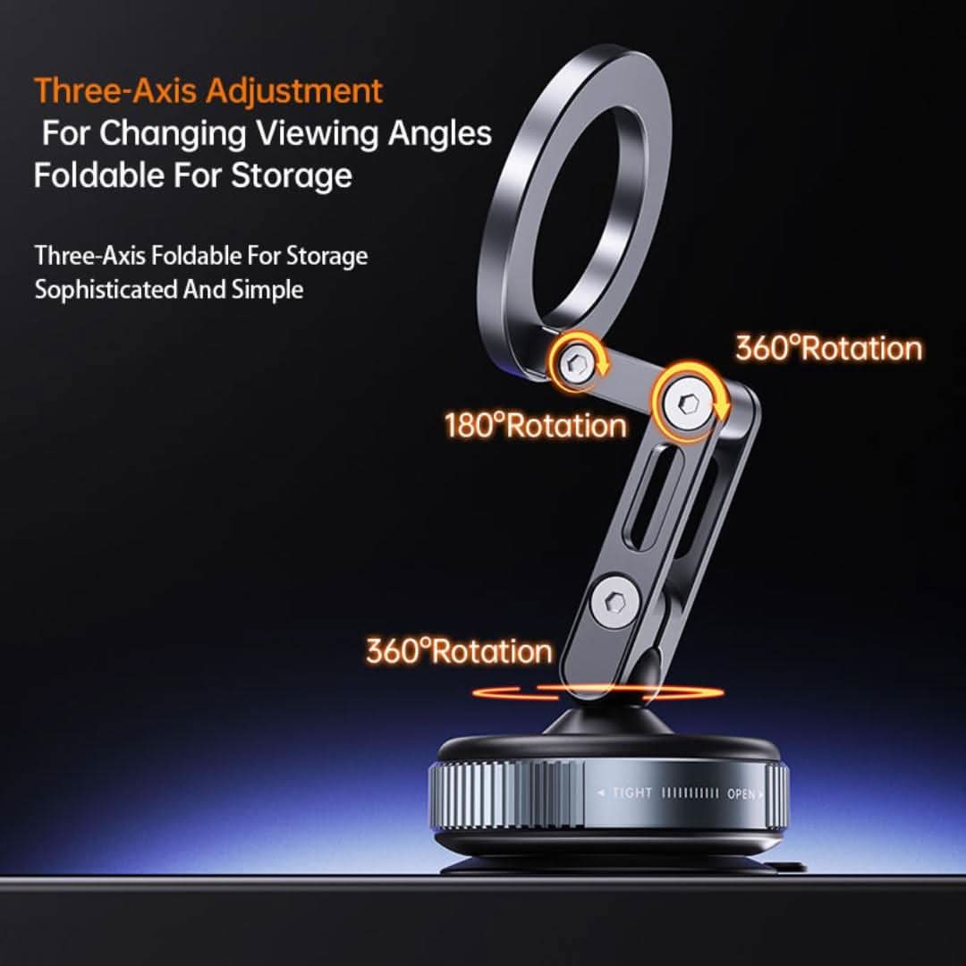 360° Rotation | Desktop & Car Phone Holder | Magnetic Vacuum Suction | Universal Fit
