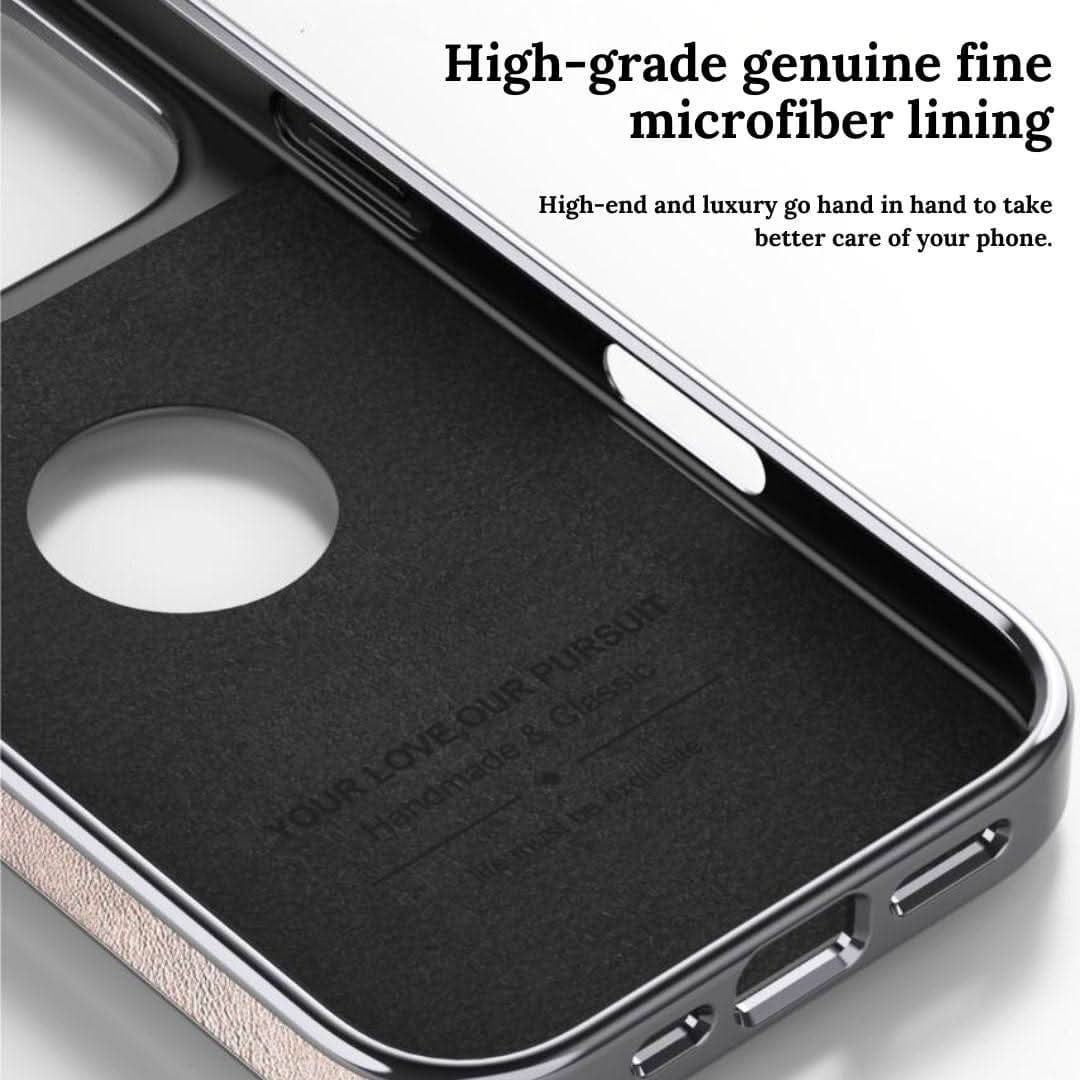 iPhone PU Leather Chrome Case Cover(Clearance Sale)
