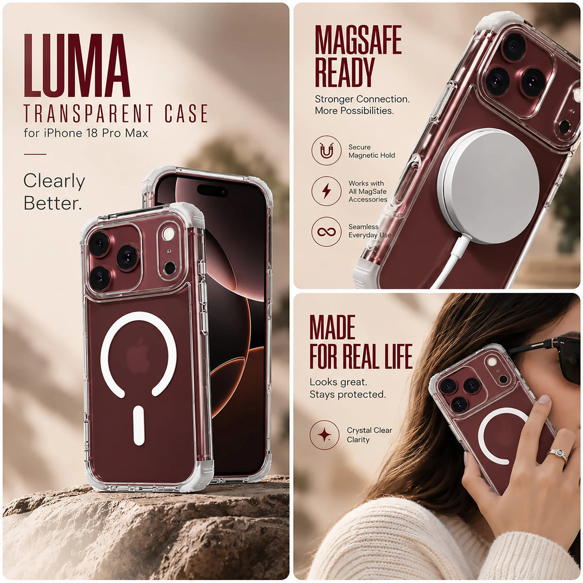 Luma Transparent Case for iPhone 18 Pro Max - features overview