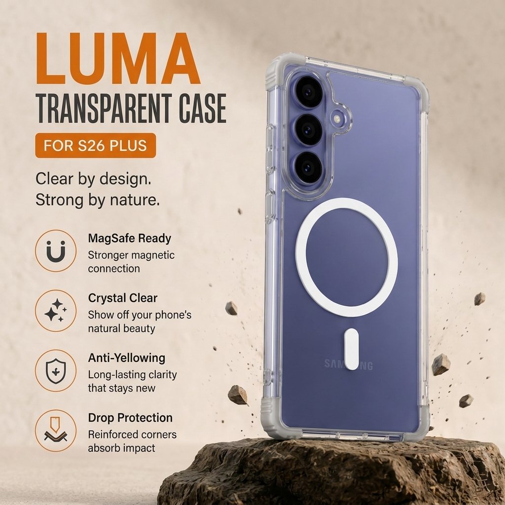 Samsung Galaxy S26+ — Luma Transparent Case (1)