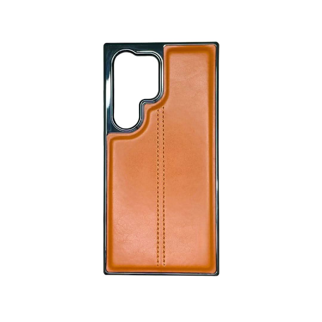 Samsung Galaxy S24 Ultra, S23 Ultra PU Leather Chrome Case Cover