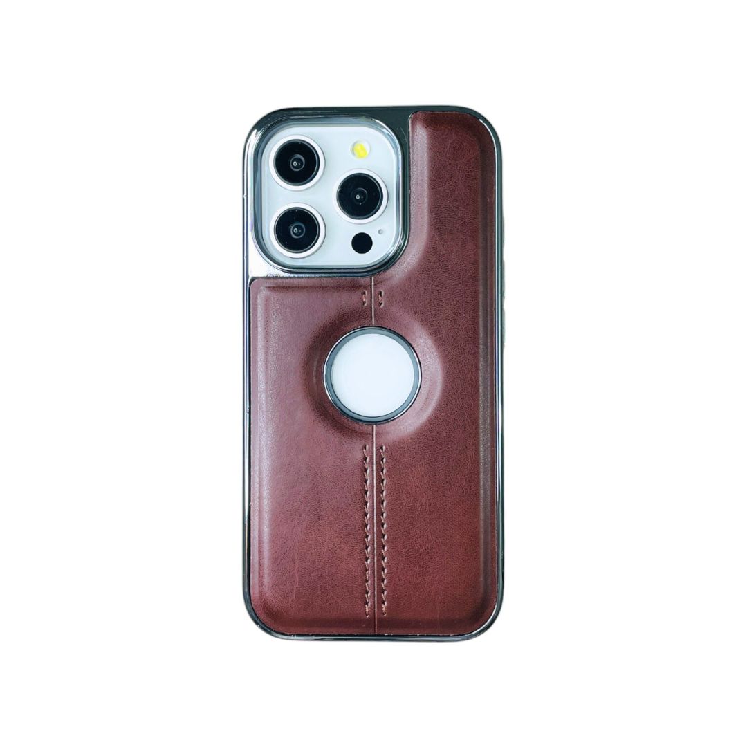 iPhone PU Leather Chrome Case Cover