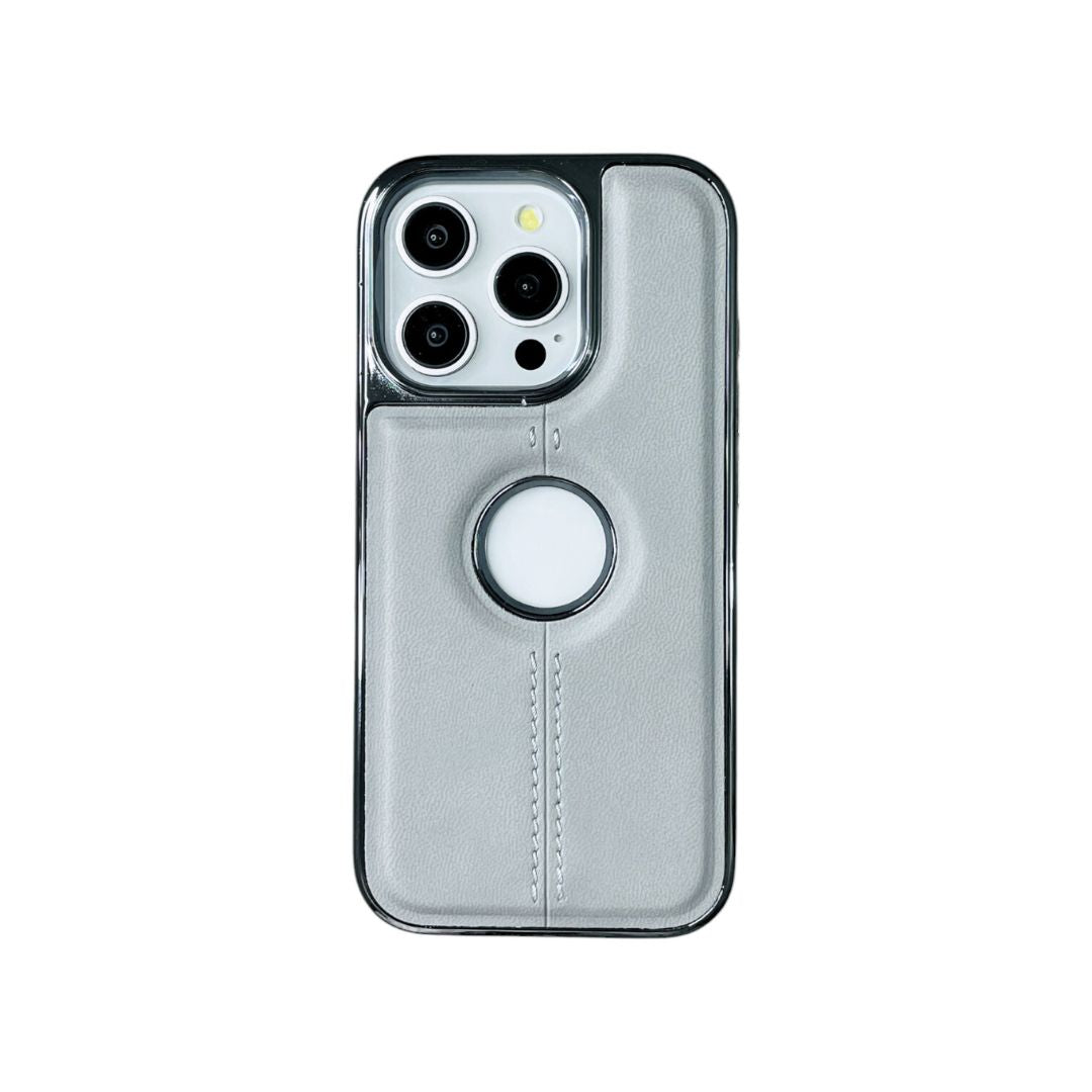 iPhone PU Leather Chrome Case Cover