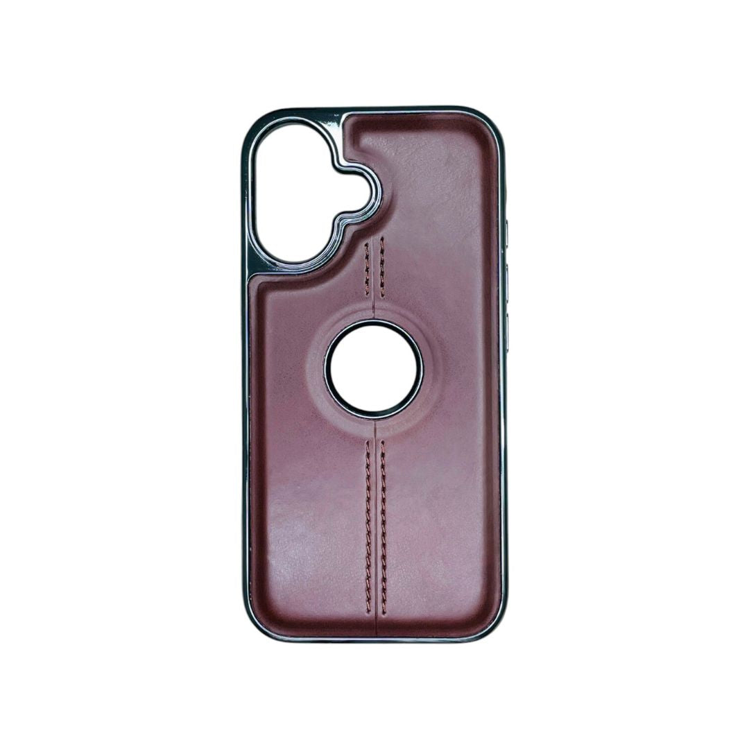 iPhone PU Leather Chrome Case Cover