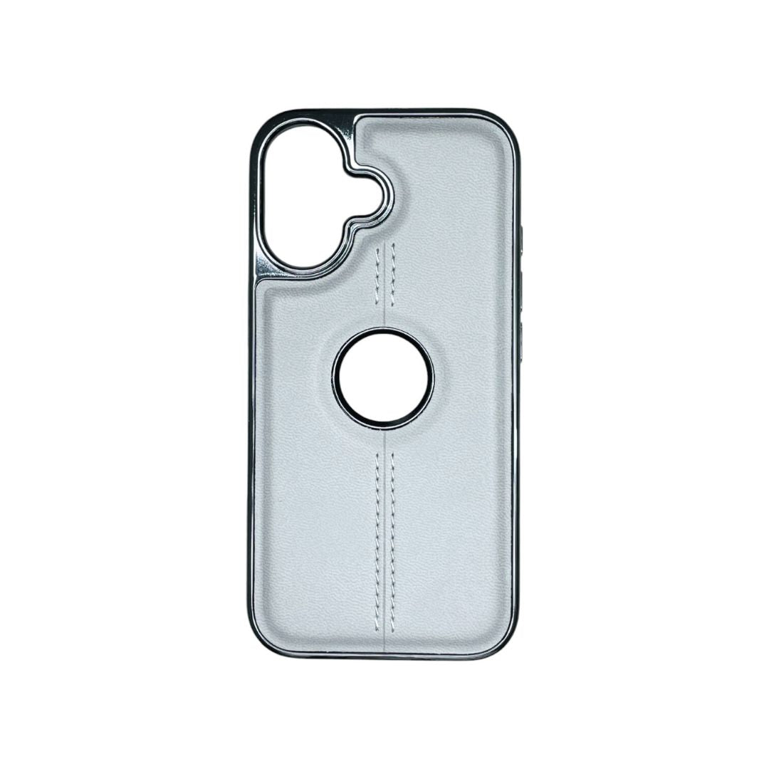 iPhone PU Leather Chrome Case Cover