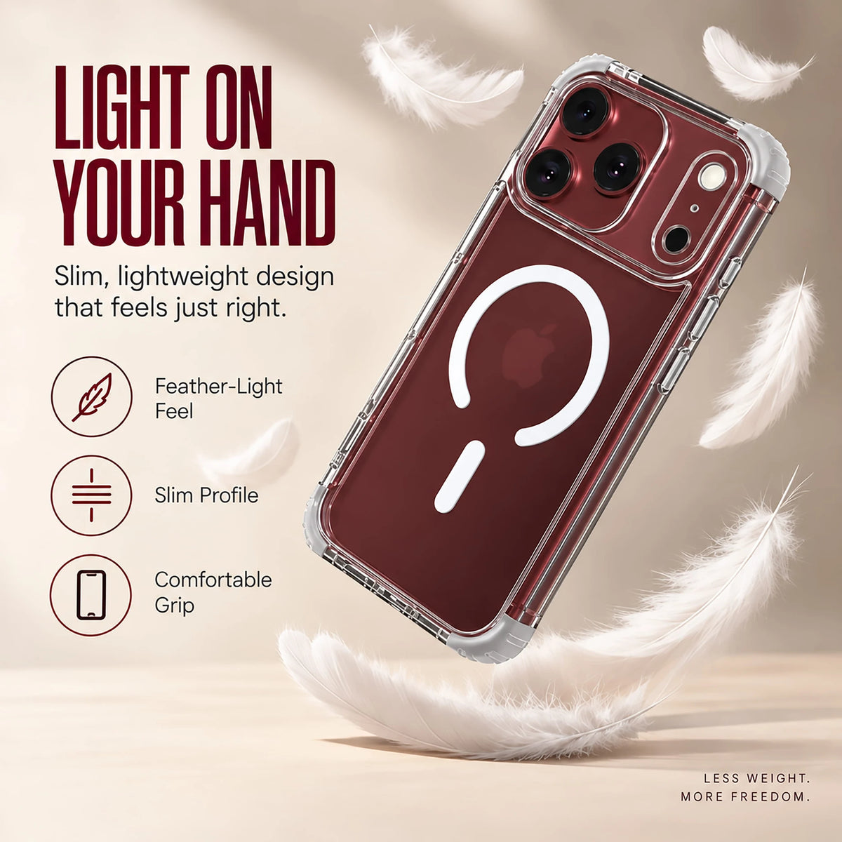 Luma Transparent Case for iPhone 18 Pro - slim lightweight feather-light feel