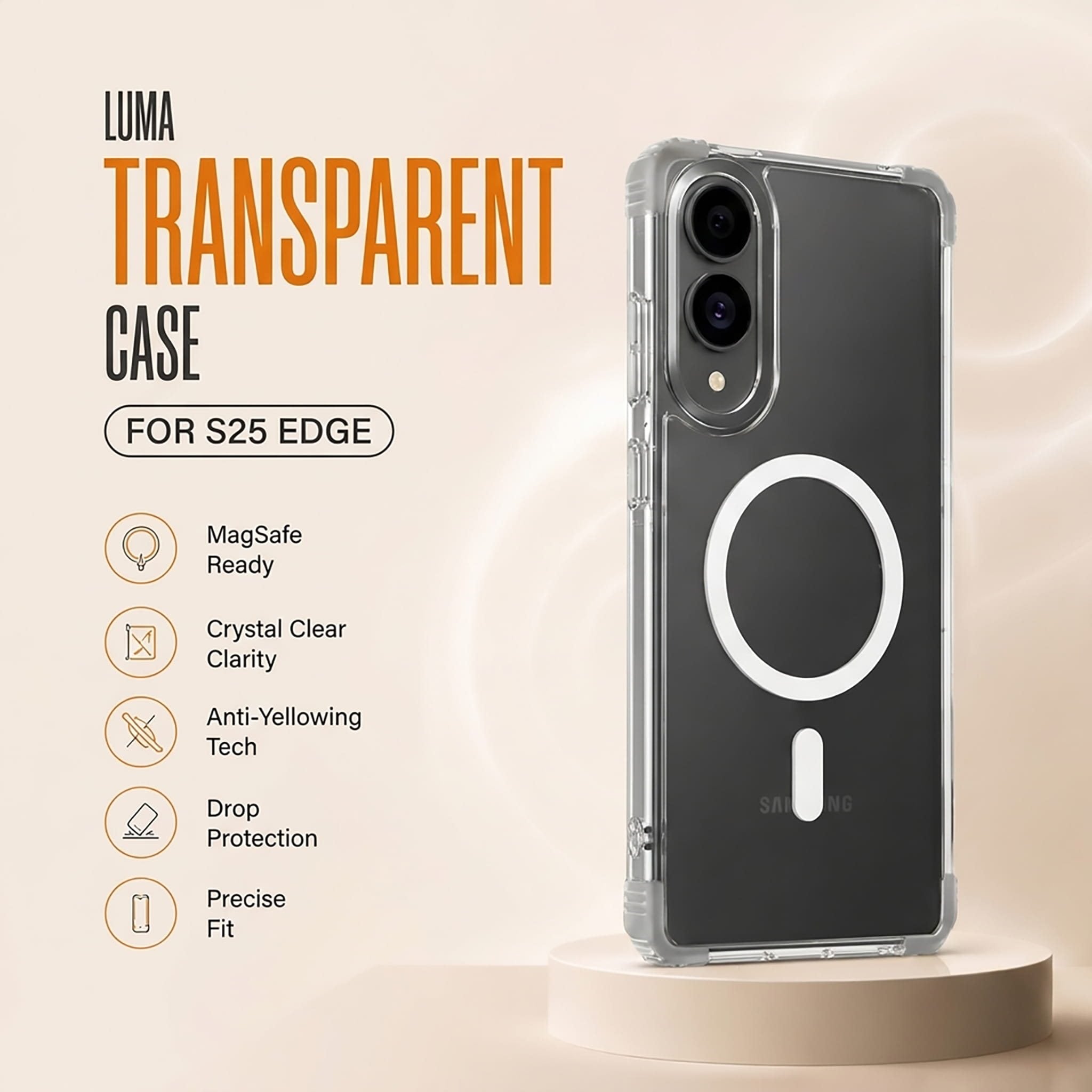Samsung Galaxy S25 Edge — Luma Transparent Case (1)