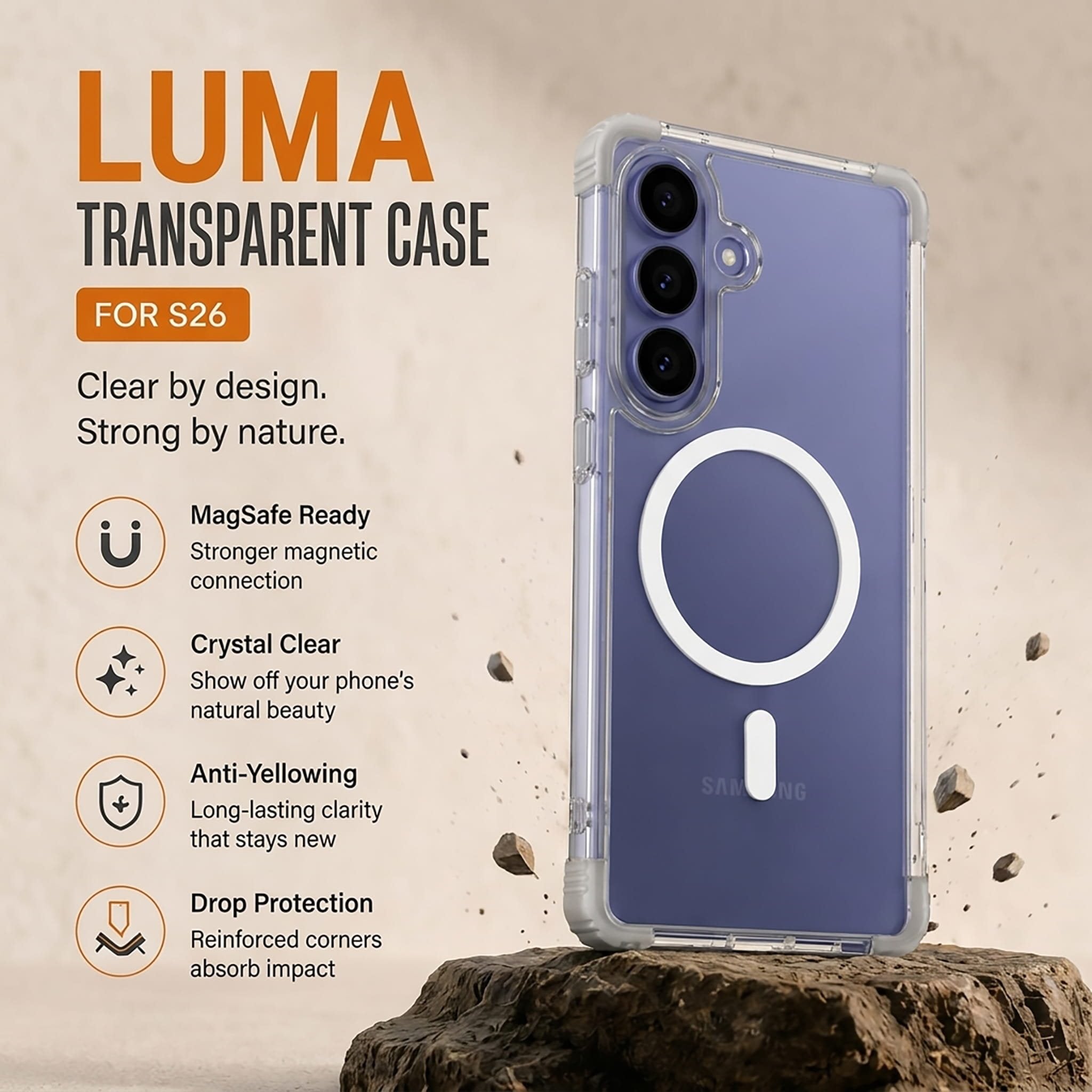 Samsung Galaxy S26 — Luma Transparent Case (1)