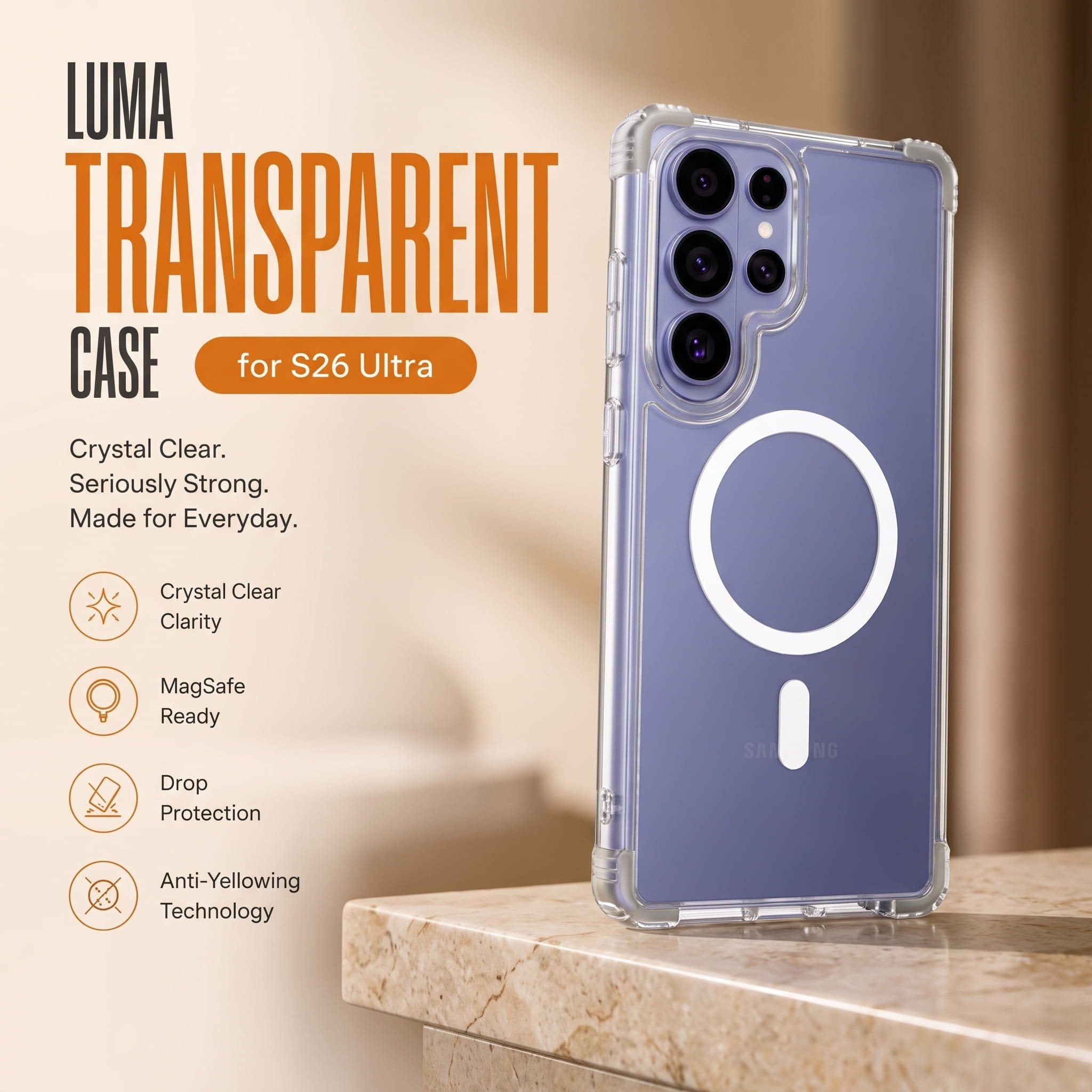 Samsung Galaxy S26 Ultra — Luma Transparent Case (1)