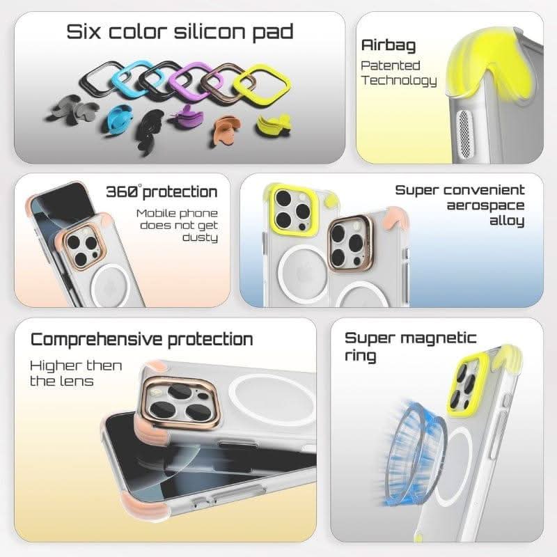 Ultimate 9-in-1 iPhone Protection Kit | Case + Tempered Glass + Lens Guard & 6 Metal Camera Rings(Exclusive)